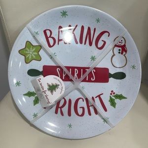 The Season for Sharing Set of 6 100%Melamine White/Red/Green Christmas Plates